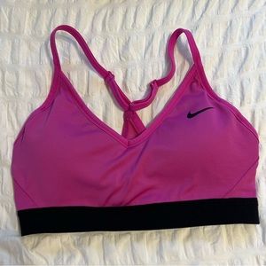 Pink Nike sports bra, size small